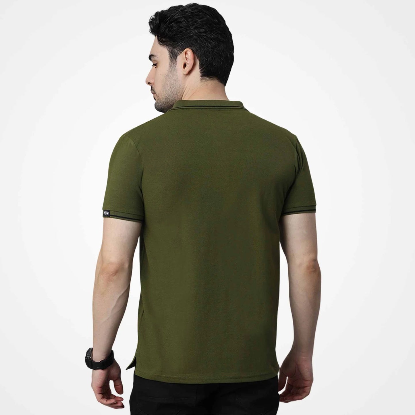 Tistry Men's Premium Olive Green Polo T-Shirt | Cotton Blend | Regular Fit | Half Sleeve Casual Polo Tee