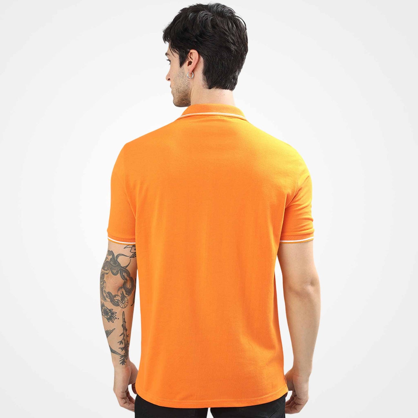Tistry Men's Premium Mustard Orange Polo T-Shirt | Cotton Blend | Regular Fit | Half Sleeve Casual Polo Tee