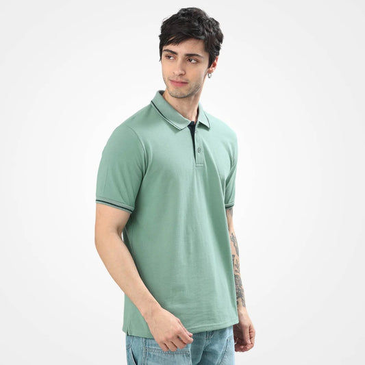Tistry Men's Premium Solid Polo T-Shirt | Cotton Blend | Regular Fit | Half Sleeve Casual Polo Tee